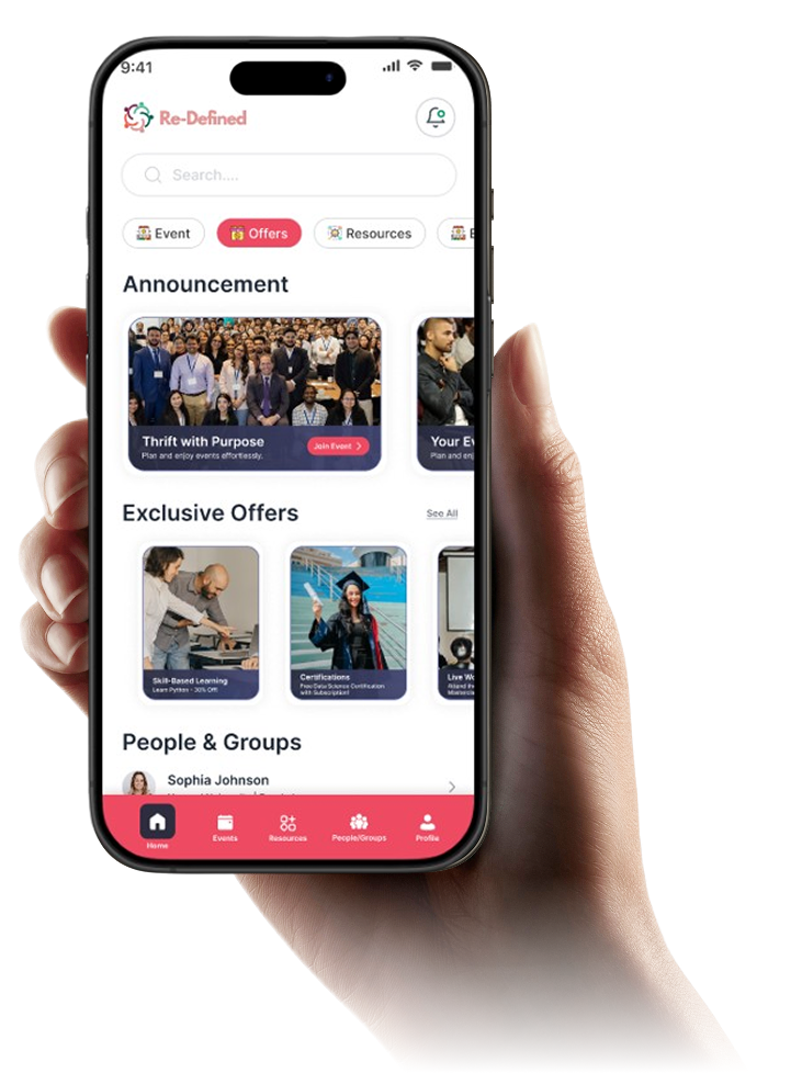 Closeup of Re-Defined Web and Mobile App